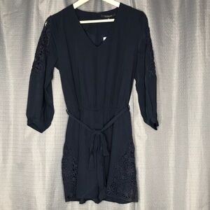 19COOPER MEDIUM DARK BLUE LONG SLEEVED SHORTS ROMPER NWT